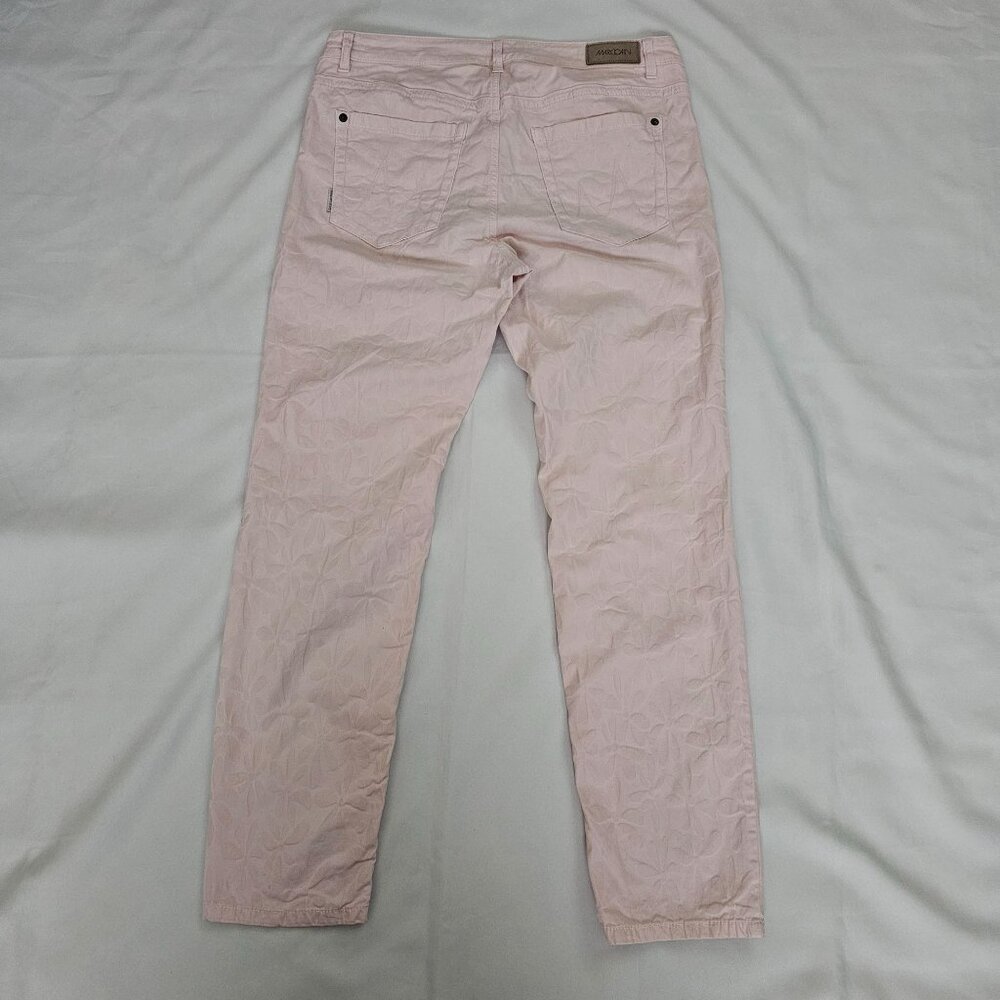 Marc Cain Light Pink Embossed Floral Pattern Slim Fit Pants Women's Size N5/US10 - Picture 4 of 16